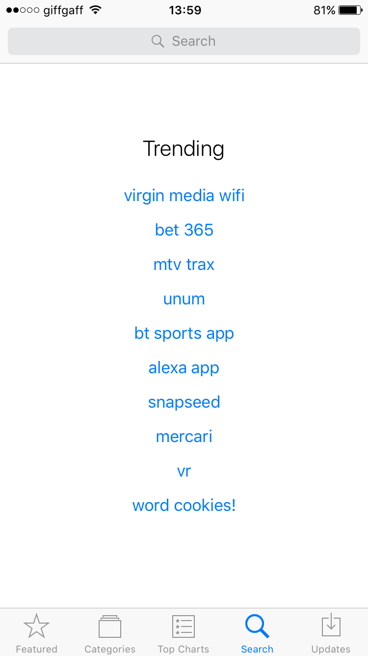 App Store trending